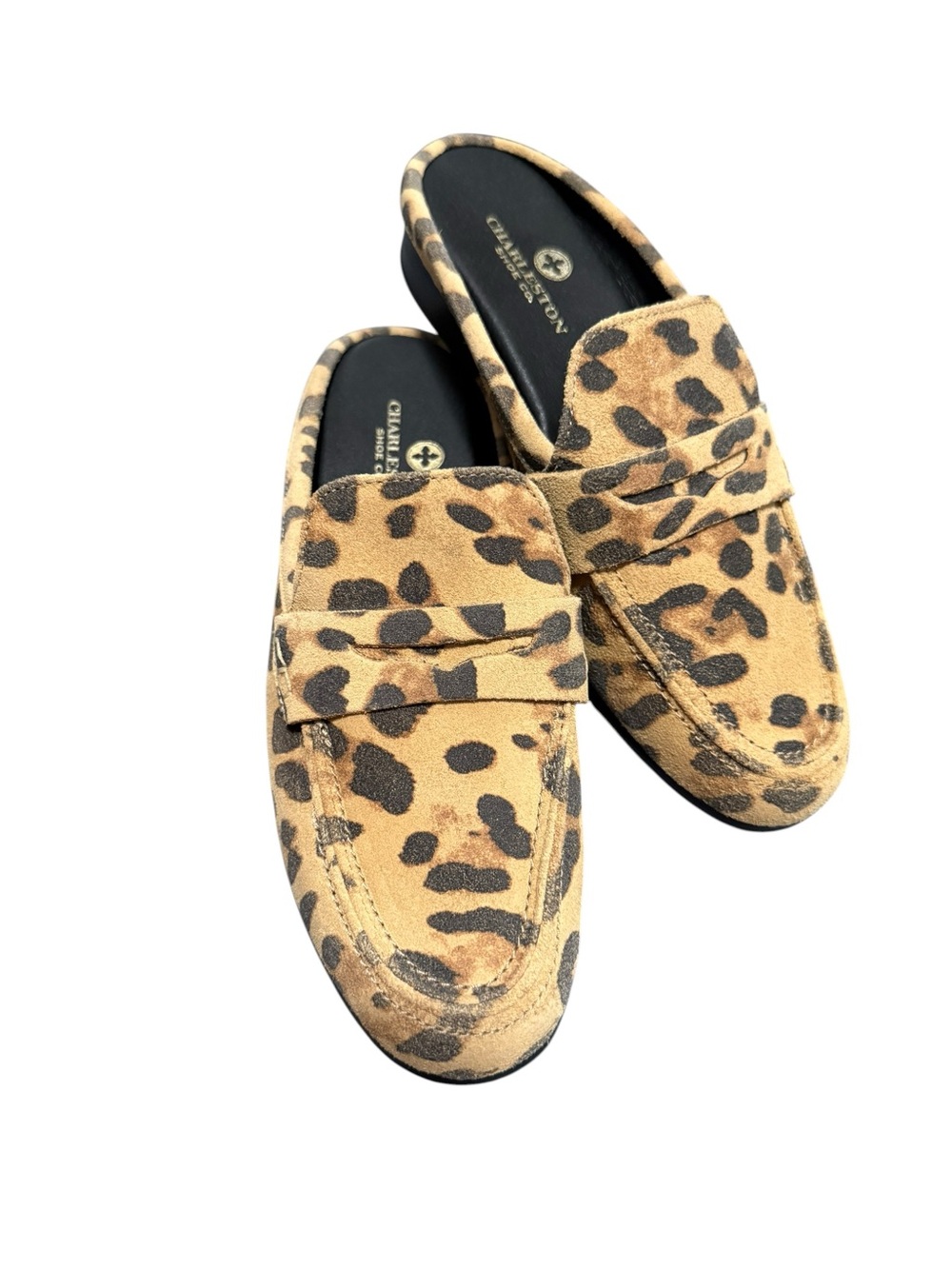 Charleston Shoe Co. Georgia Loafer Slide Mules - Leopard Print size 8 - Picture 2 of 9
